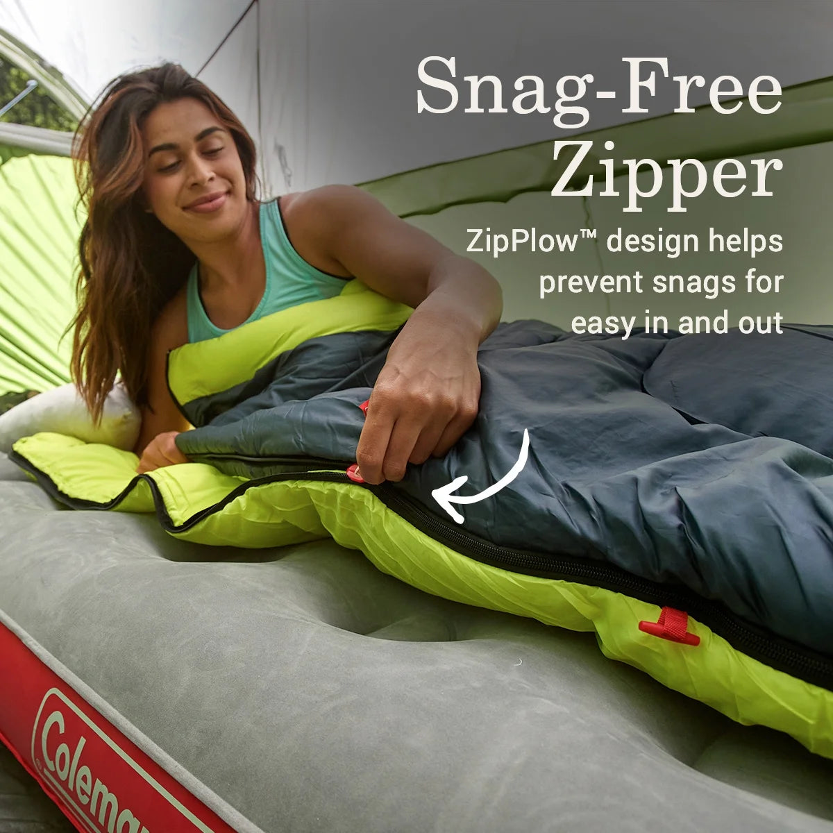 Coleman Montauk 20°F Big and Tall Sleeping Bag, Yellow